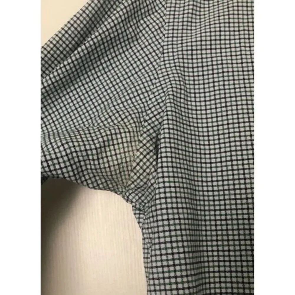 Ralph Lauren Men's Large Long Sleeve Button Pony Shirt Blue‎ Green Check *Stain